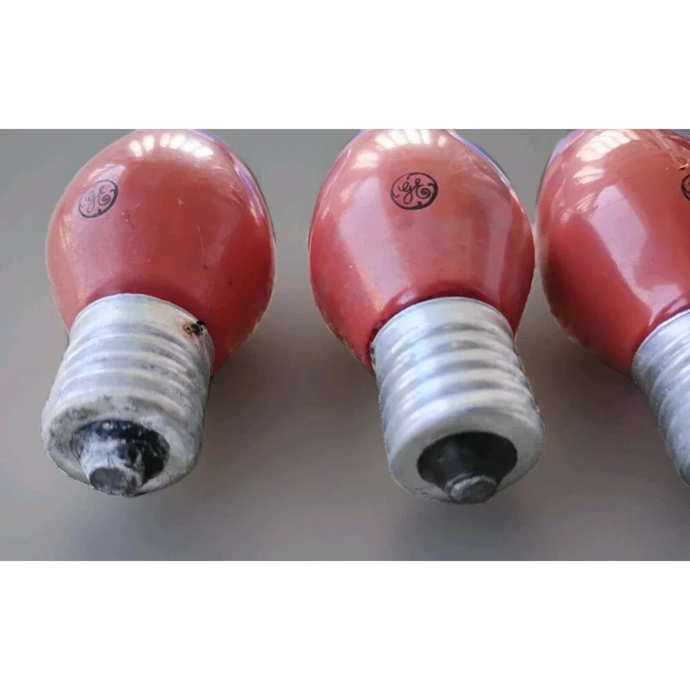 VTG Set Of (9) GE Red Ceramic Opaque C9 Christmas Replacement Light Bulbs 3